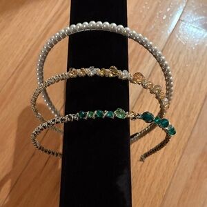 Silver and Gemstone Headband Trio